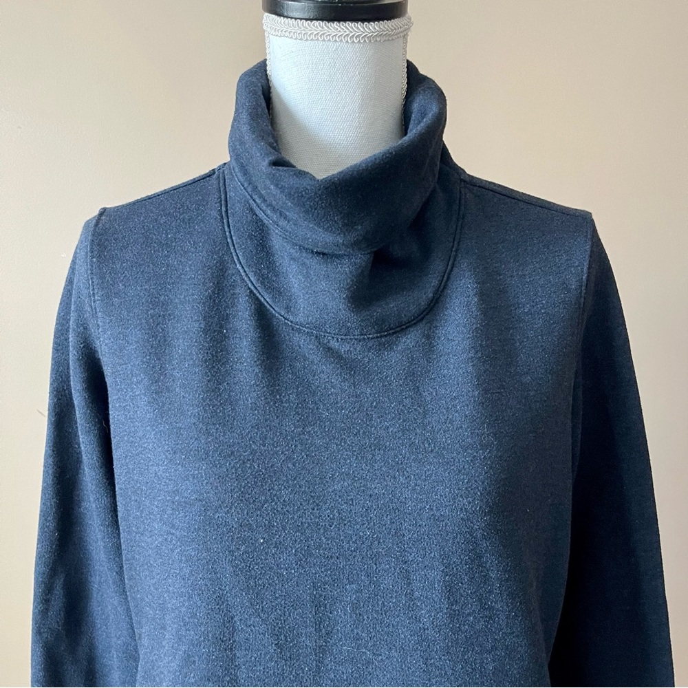 NIKE | Navy Blue Fleece Lined Cowl Neck Sweatshirt Sz L - Picture 4 of 12